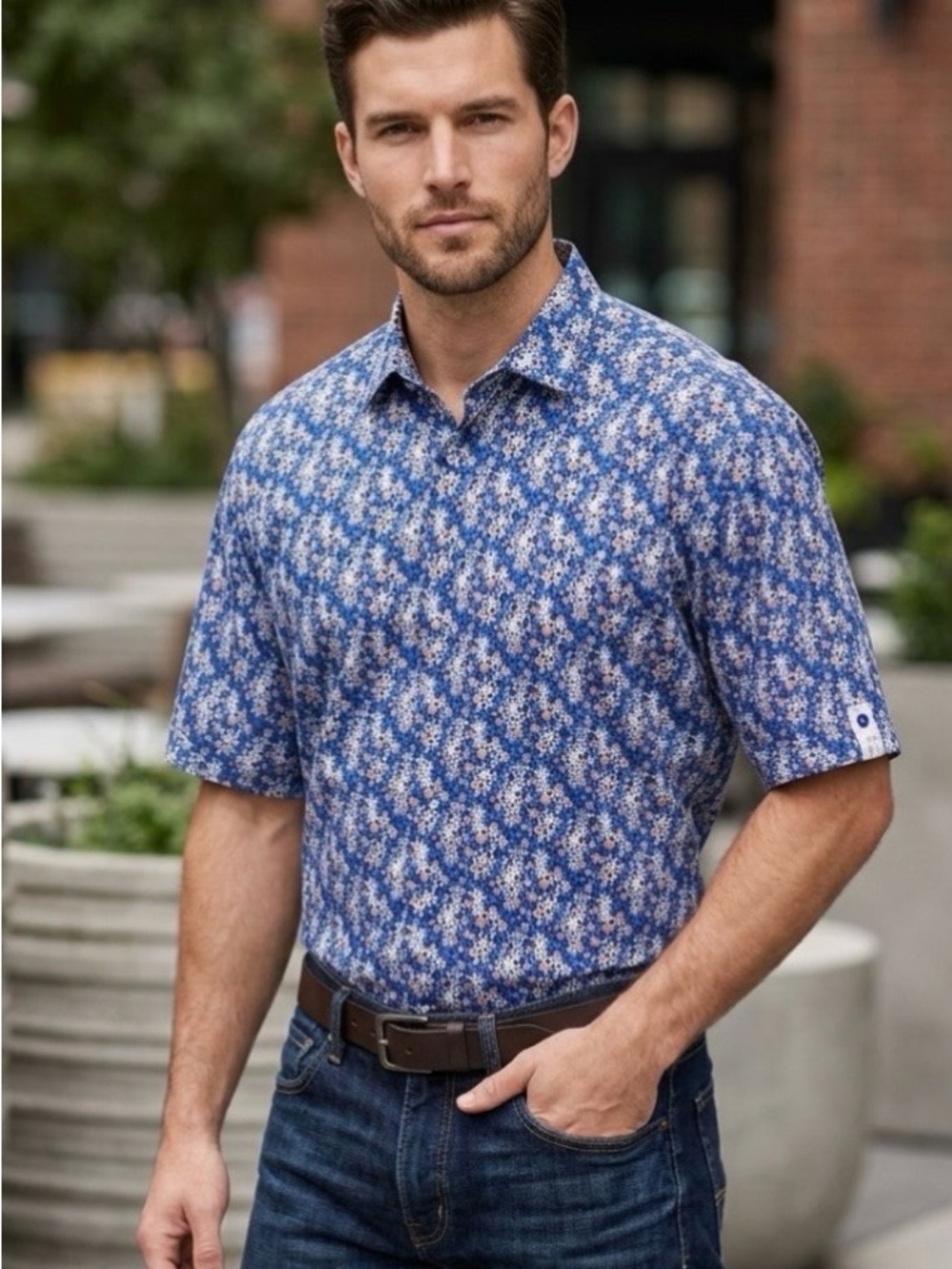 Maceoo Paris New Fresh Fizzer Button Down Shirt Size XXL Stiff Collar Designer